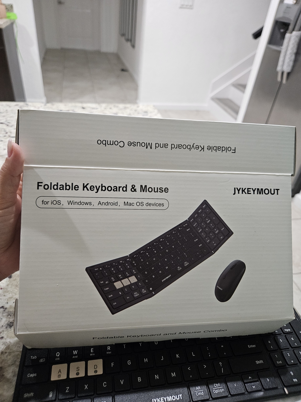 Foldable Black Wireless Keyboard & Mouse Combo